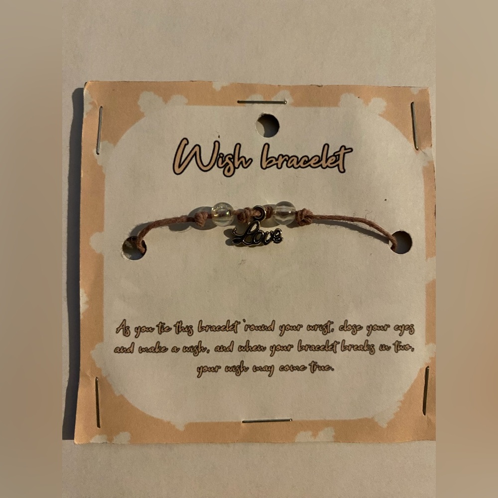 Love charm wish bracelet HANDMADE
